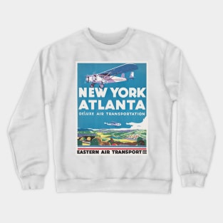 New York Atlanta USA Vintage Poster 1931 Crewneck Sweatshirt